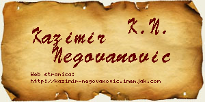 Kazimir Negovanović vizit kartica